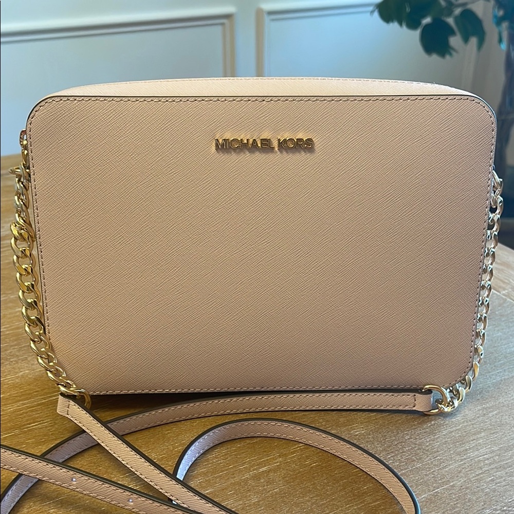 Michael Kors Pink and Gold Crossbody Bag with Sleek Design NWT